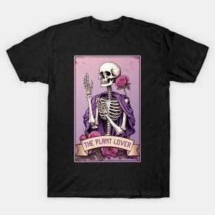 Halloween Plant Lover Skeleton Tarot Card T-Shirt